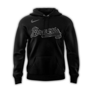 Atlanta Braves Back In Black All Over Print Hoodie For Fans