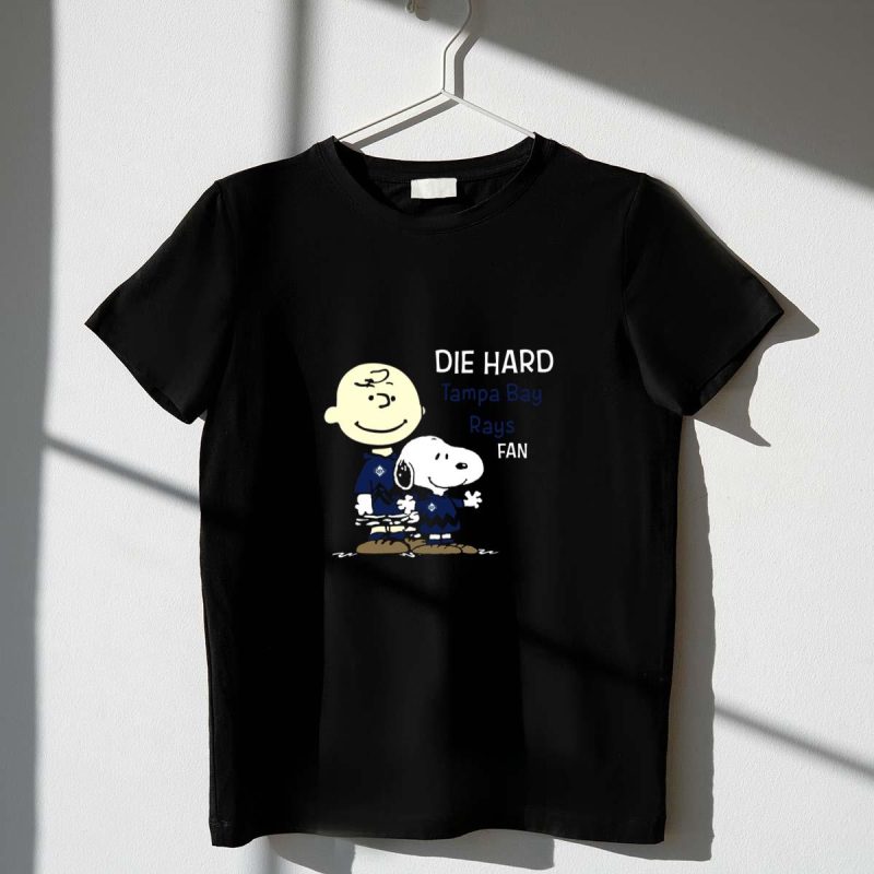 DIE HARD Tampa Bay Rays FAN Snoopy and Charlie Brown T Shirt t shirt 1 1