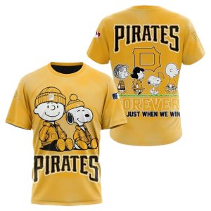 Pittsburgh Pirates Peanuts and Snoopy All-Over Print T-Shirt