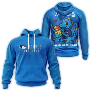 Atlanta Braves In April We Wear Blue All-Over Print Hoodie