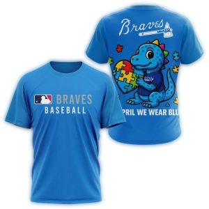 Atlanta Braves In April We Wear Blue All-Over Print T-Shirt