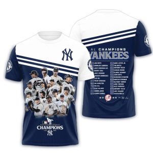 New York Yankees 2024 American League Champions All-Over Print T-Shirt