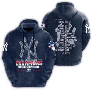 New York Yankees 2024 American League Champions All-Over Print Hoodie