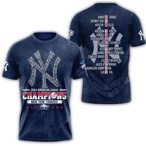 2024 New York Yankees American League Champions All-Over Print T-Shirt