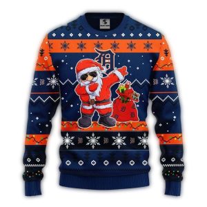 Funny Dabbing Santa Detroit Tigers Holiday Sweatshirt For Festive Cheer