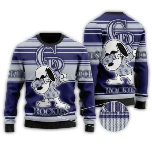 Dabbing Snoopy Colorado Rockies Sweatshirt - Fun Ugly Holiday Design