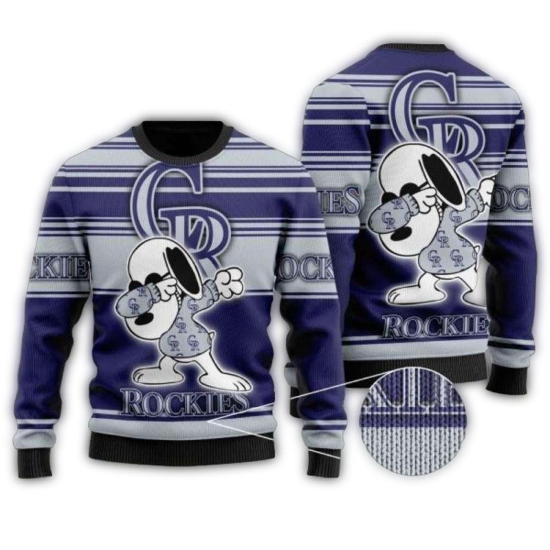 Dabbing Snoopy Colorado Rockies Ugly Sweater 1