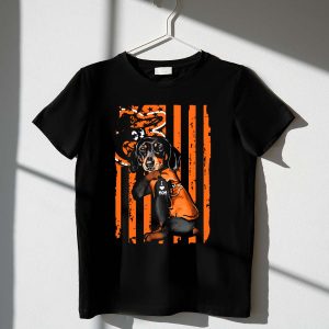 Dachshund Love Mom Baltimore Orioles Stripes Star Flag T-Shirt