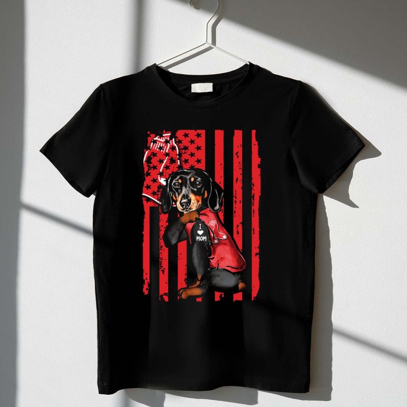 Dachshund I Love Mom Boston Red Sox T Shirt t shirt 1 1