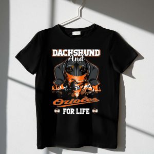 Baltimore Baseball T-Shirt Featuring Dachshund And Orioles Design