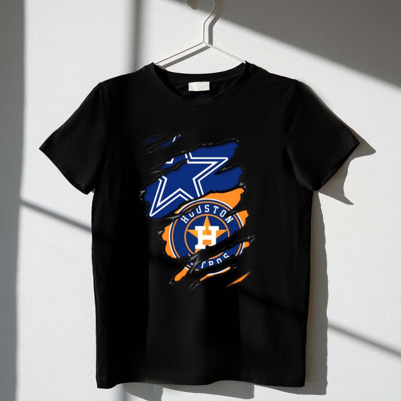 Dallas Cowboys Houston Astros Logo Mashup T Shirt t shirt 1 1