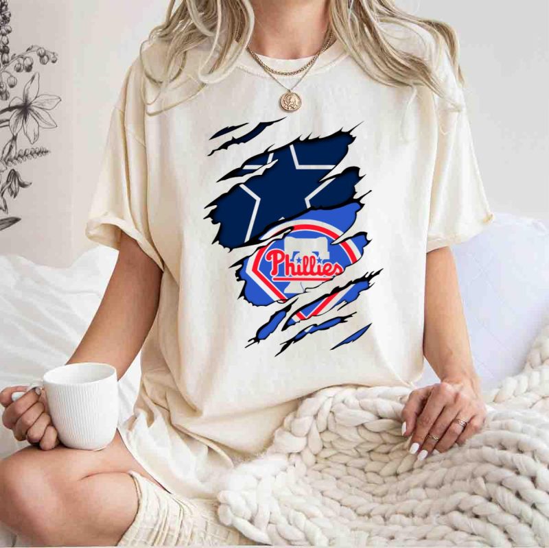 Dallas Cowboys & Philadelphia Phillies Fan Mashup T-Shirt - Perfect for Sports Enthusiasts