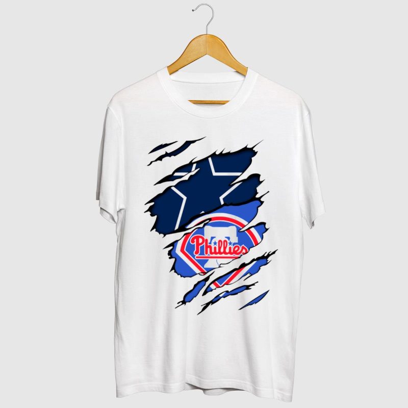 Dallas Cowboys & Philadelphia Phillies Fan Mashup T-Shirt - Perfect for Sports Enthusiasts - Image 2