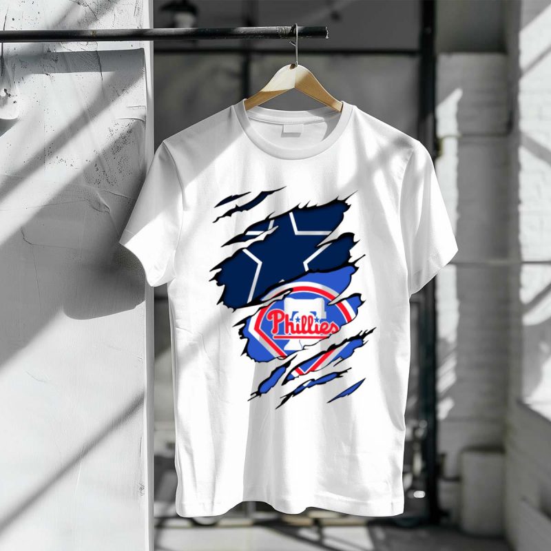 Dallas Cowboys & Philadelphia Phillies Fan Mashup T-Shirt - Perfect for Sports Enthusiasts - Image 3