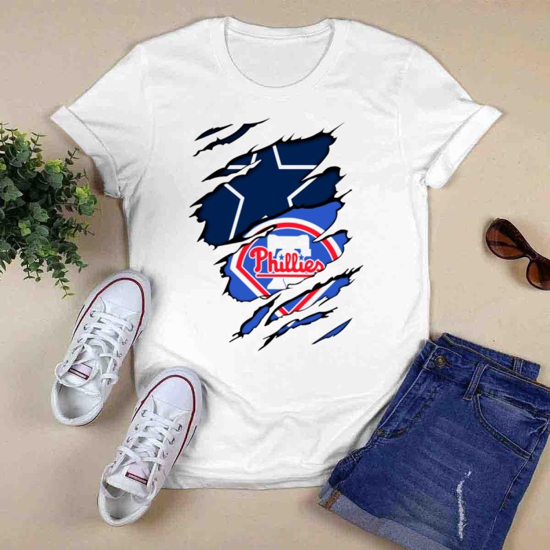 Dallas Cowboys & Philadelphia Phillies Fan Mashup T-Shirt - Perfect for Sports Enthusiasts - Image 6