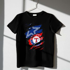 Dallas Cowboys & Texas Rangers Logo Fusion T-Shirt For Fans