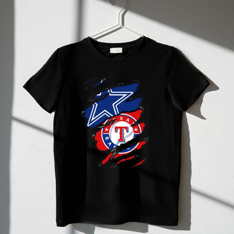 Dallas Cowboys Texas Rangers Logo Fusion T Shirt t shirt 1 1