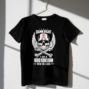 Boston Red Sox Fan T-Shirt - Skull & Crossbones Design, Win Or Lose