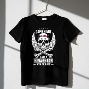 Braves Fan Skull And Wings T-Shirt - Win Or Lose Spirit Apparel