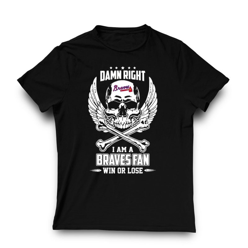 Braves Fan Skull And Wings T-Shirt - Win Or Lose Spirit Apparel - Image 3