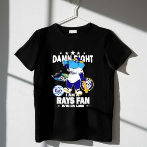 Tampa Bay Rays Fan T-Shirt - Damn Right I Am With Mascot Design