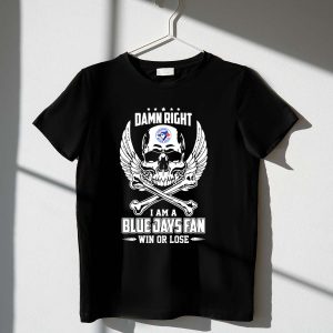 Toronto Blue Jays Fan Skull T-Shirt - Win Or Lose Design