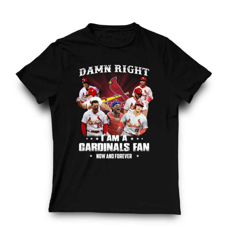 Damn Right I’m a Cardinals Fan Now & Forever Graphic T-Shirt – Unisex Gift - Image 3