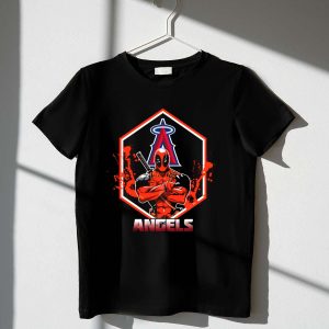 Deadpool Crossed Arms T-Shirt With Los Angeles Angels Logo Design