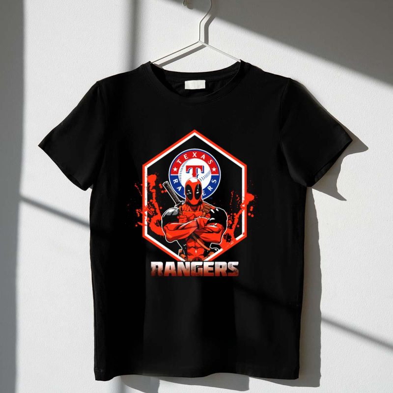 Deadpool Texas Rangers Crossover Fan Mashup Premium Baseball T Shirt t shirt 1 1