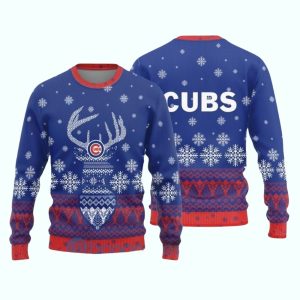 Deer Pattern Chicago Cubs Ugly Sweater