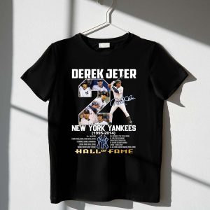 Derek Jeter New York Yankees Hall Of Fame Signature T-Shirt - 1995-2014