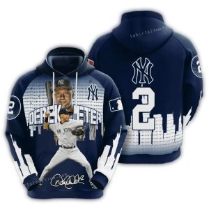 Derek Jeter New York Yankees Signature All-Over Print Hoodie