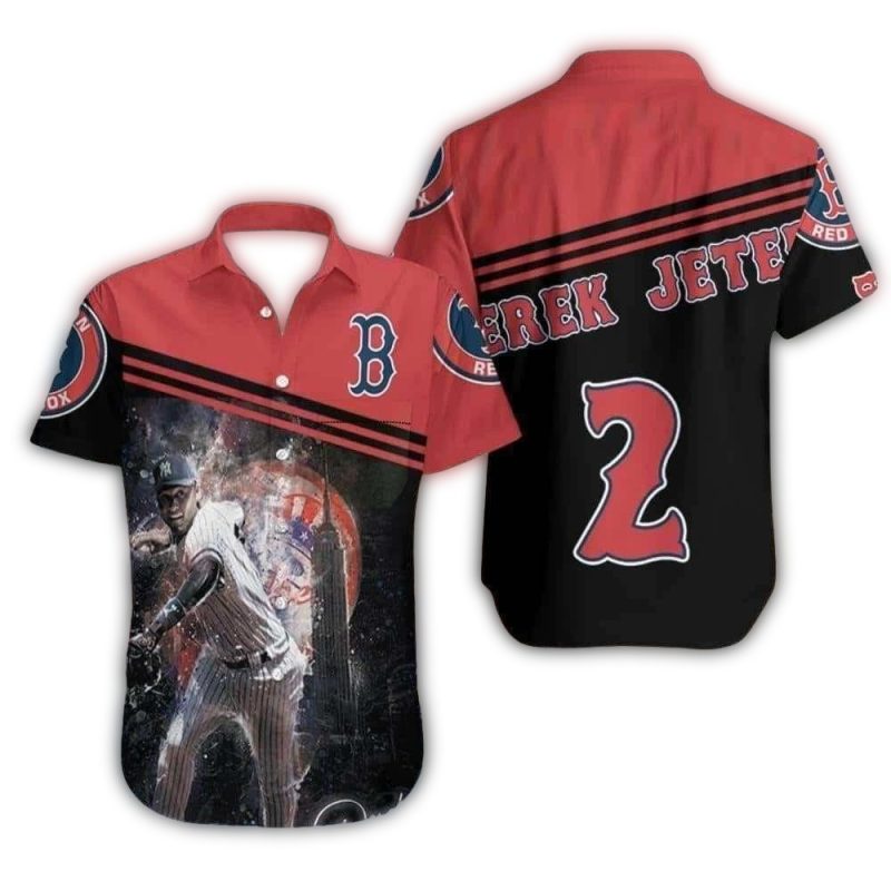 Derek Jeter Tribute Hawaiian Shirt - Red Sox Legend Style