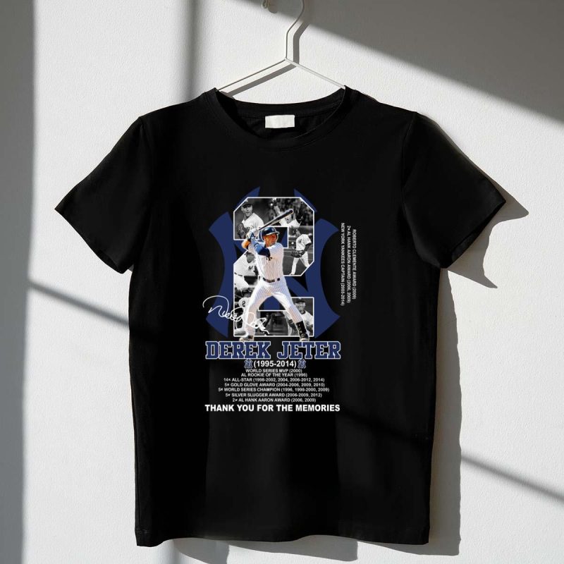 Derek Sanderson Jeter 2 1995 2014 Thank You For Memories Signature Shirt t shirt 1 1