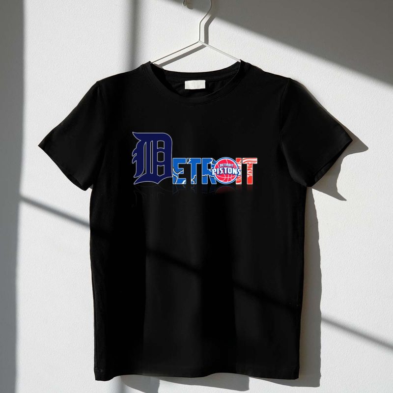 Detroit Pistons and Detroit Tigers Logo Style Fusion T Shirt t shirt 1 1