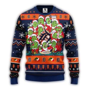 Detroit Tigers 12 Grinch Christmas Ugly Sweater For Holiday Cheer