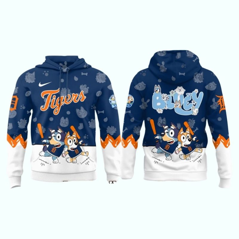 Detroit Tigers 2025 Bluey Night All Over Print Hoodie 1