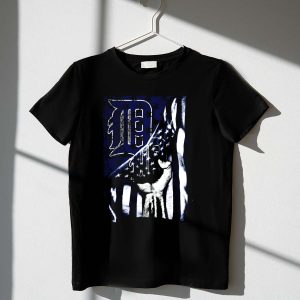 Detroit Tigers American Flag Graphic Tee - Perfect For Fans