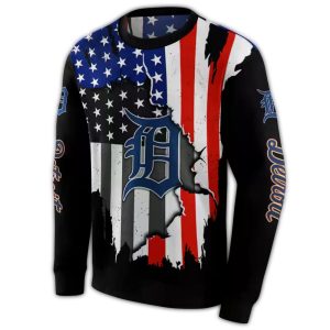 Detroit Tigers American Pride All-Over Print Hoodie For Fans