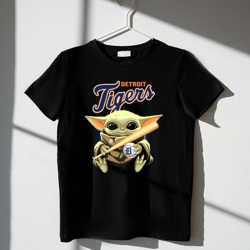 Detroit Tigers Baby Yoda Baseball T Shirt t shirt 1 1