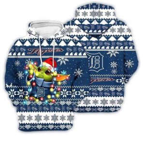 Detroit Tigers Baby Yoda Star Wars All-Over Print Hoodie For Kids