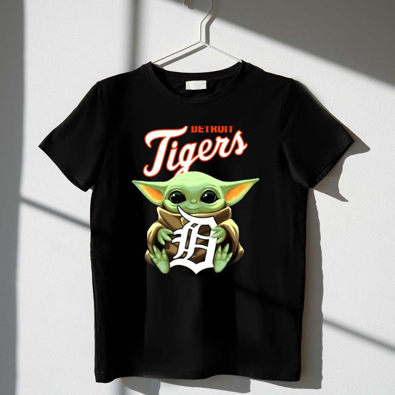 Detroit Tigers Baby Yoda T Shirt t shirt 1 1