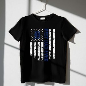 Detroit Tigers Best Dad Ever T-Shirt With American Flag Design