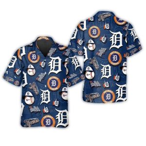 Detroit Tigers Blue Icon Collage Hawaiian Shirt For Fans And Collectors