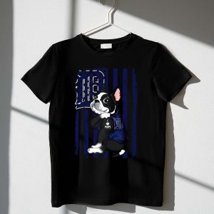 Detroit Tigers 'I Love Mom' T-Shirt For Dog Lovers & Boston Terrier Fans