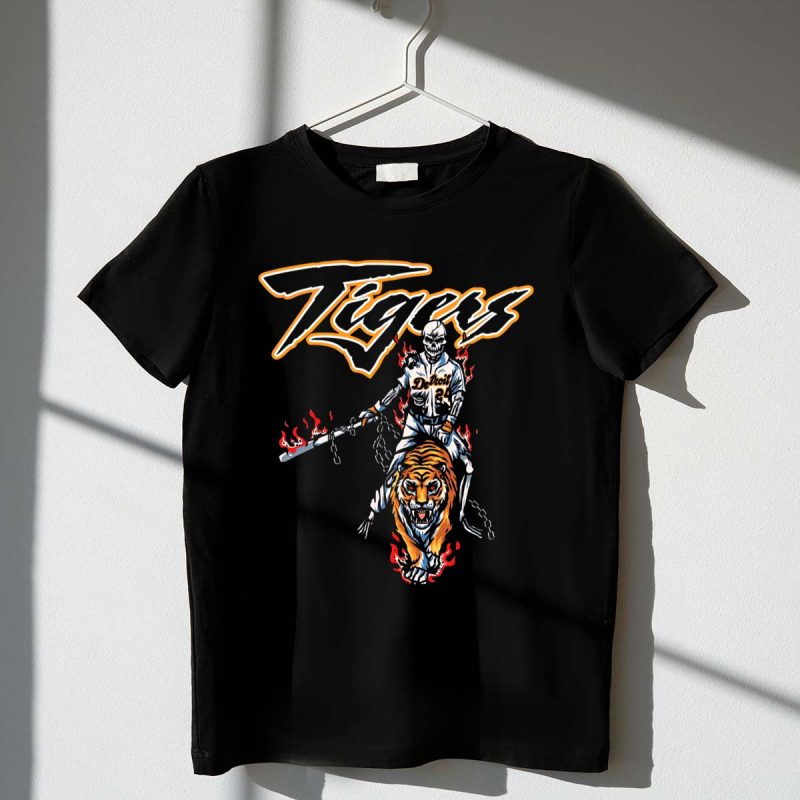 Detroit Tigers Cade Cunningham Flaming Rider and Tiger T Shirt t shirt 1 1