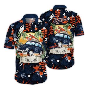 Detroit Tigers Tropical Hawaiian Shirt For Summer Camping & Vacation