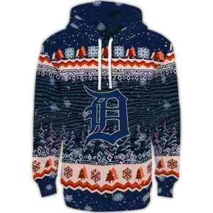 Detroit Tigers All Over Print Christmas Tree Hoodie For Fans