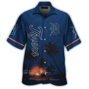 Detroit Tigers Tropical Hawaiian Shirt - Coconut Dawn Beach Style