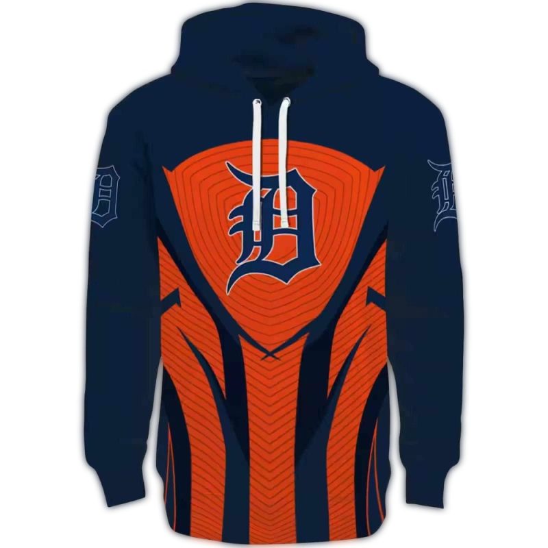 Detroit Tigers Concentric Lines All Over Print Hoodie 1